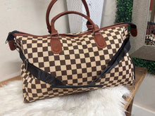 Load image into Gallery viewer, Checkered Weekender Bag - Mocha