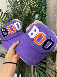 BOO Mesh Snapback Hat - Purple