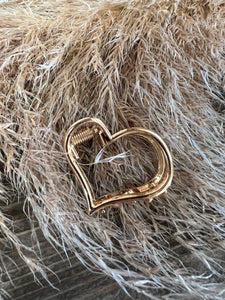 Mini Gold Metal Hair Clips - Heart