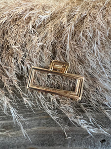 Mini Gold Metal Hair Clips - Square