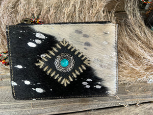 Eye of Goddess Card Holder - Black Half & Half Silver Speckle