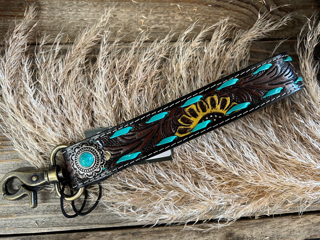 Sunflower Sunrise Stitched Key Fob