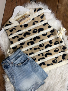Leopard Bow Side Top