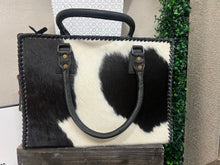 Load image into Gallery viewer, BLACK/WHITE HOH WESTERN HANDBAG