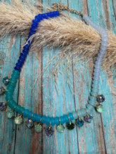 Load image into Gallery viewer, Jackie Beaded Charm Necklace - Ombre Blue Skies