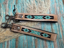 Load image into Gallery viewer, Tabosa Key Fob - Aqua Beaded