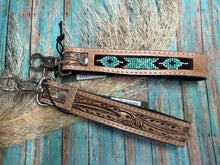 Load image into Gallery viewer, Tabosa Key Fob - Aqua Beaded