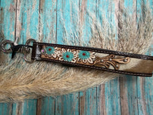 Load image into Gallery viewer, Wildhue Turquoise Floral Tooled Key Fob