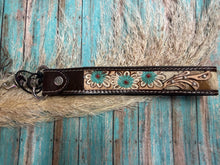 Load image into Gallery viewer, Wildhue Turquoise Floral Tooled Key Fob