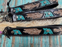 Load image into Gallery viewer, Wildhue Tooled Key Fob - Black W/Clear Crystals