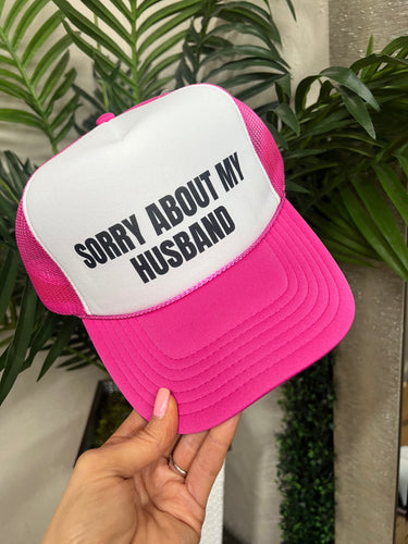 Sorry About My Husband Hat - Violet Pink