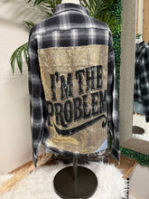 Load image into Gallery viewer, I'm the Problem Flannel - Black/Gray Mix