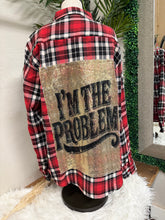 Load image into Gallery viewer, I'm The Problem Flannel - Red/White Mix