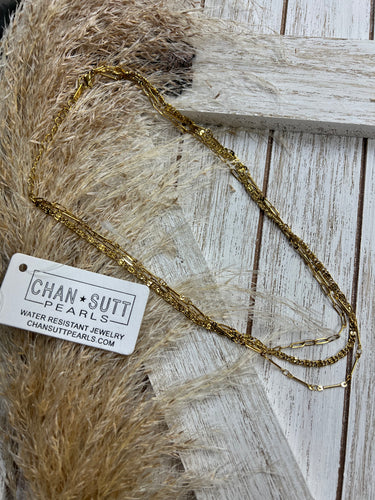 Chan*Sutton Triple Layered Necklace - Gold