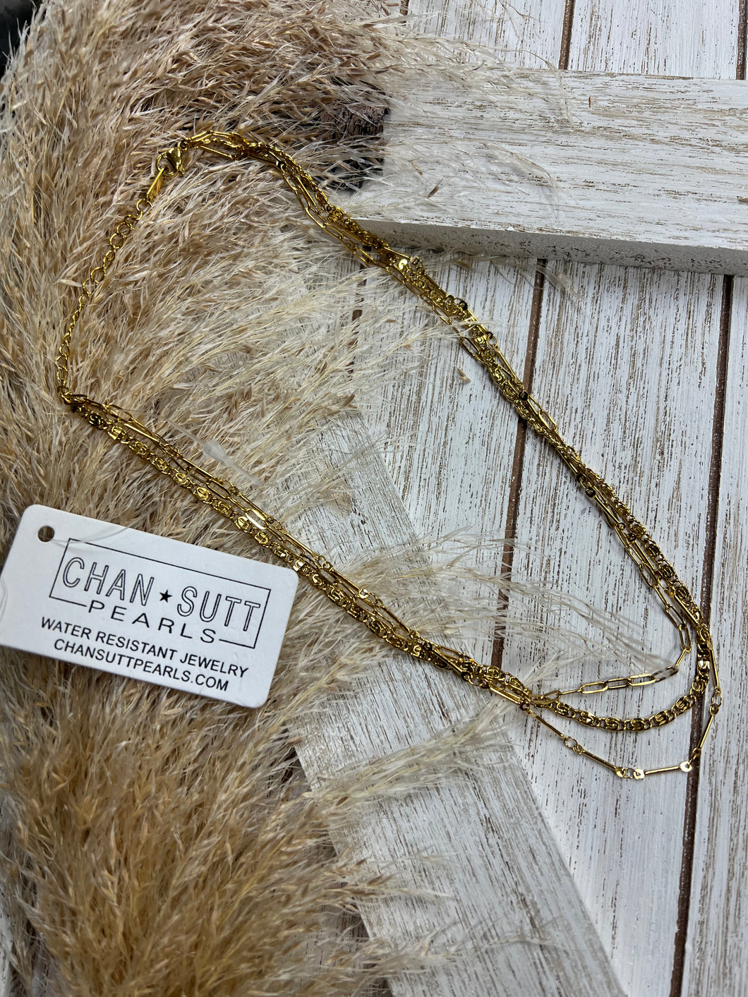 Chan*Sutton Triple Layered Necklace - Gold