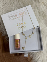 Load image into Gallery viewer, Chan Sutton &amp; TMLL Butterfly Necklace &amp; Lip Gloss Combo