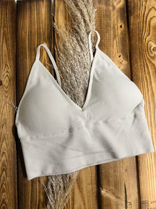 Skylar V Neck Bralette - Sand