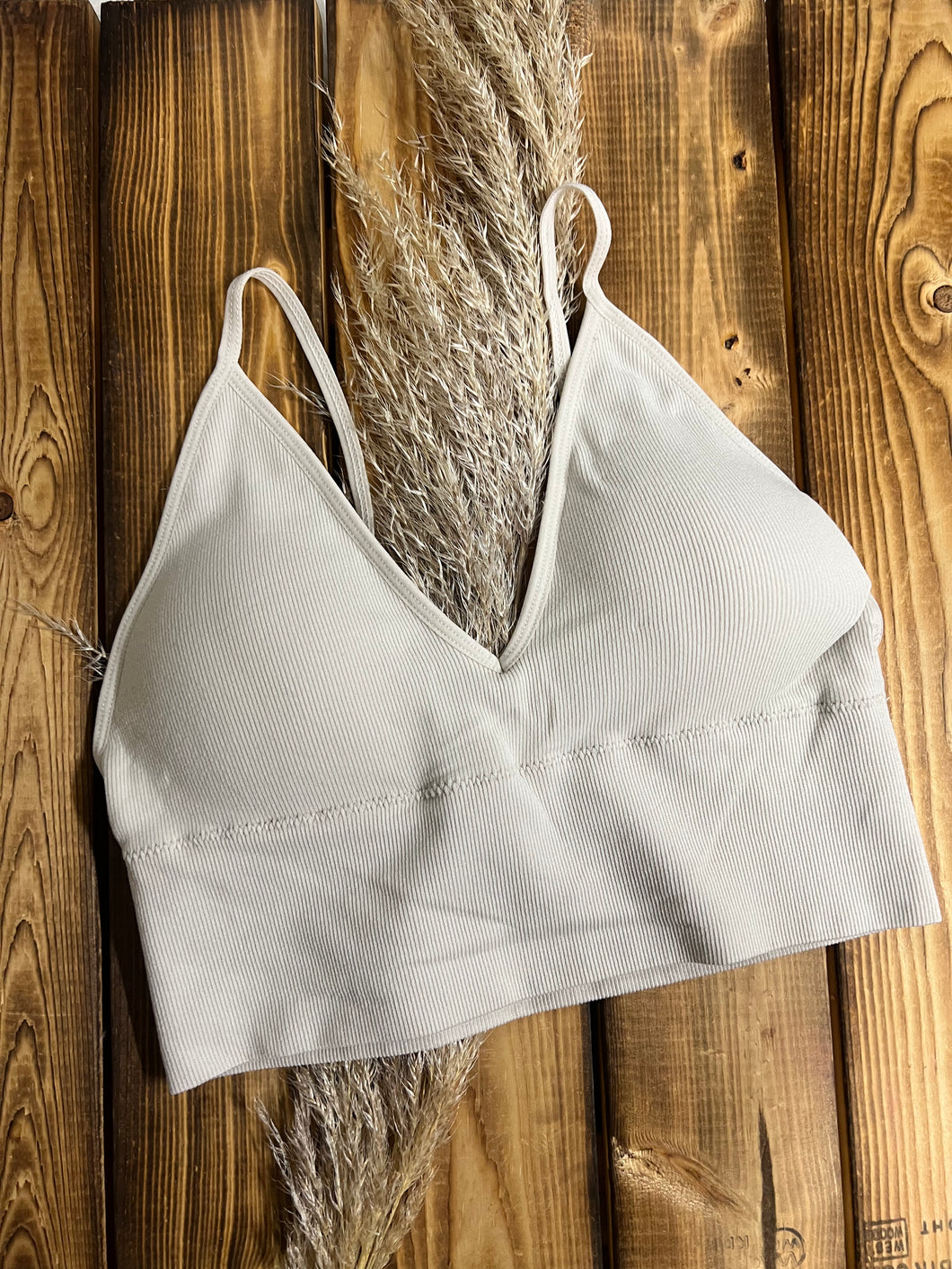 Skylar V Neck Bralette - Sand