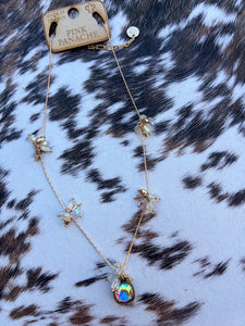 Pink Panache Cluster Necklace - AB Stone