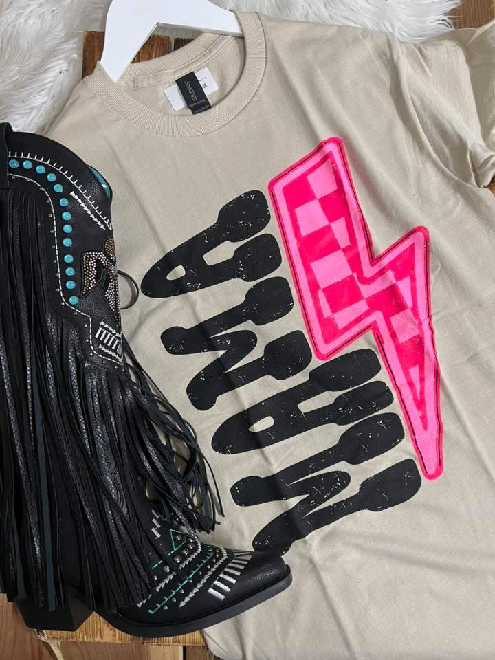Mama Checkered Bolt Tee