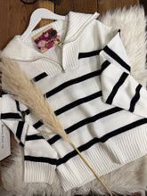 Load image into Gallery viewer, Classic Stripes 3/4 Zip Sweater