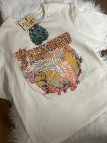 FREE BIRD FLORAL SUNSET TEE