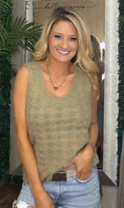 Olive Knitted Tank