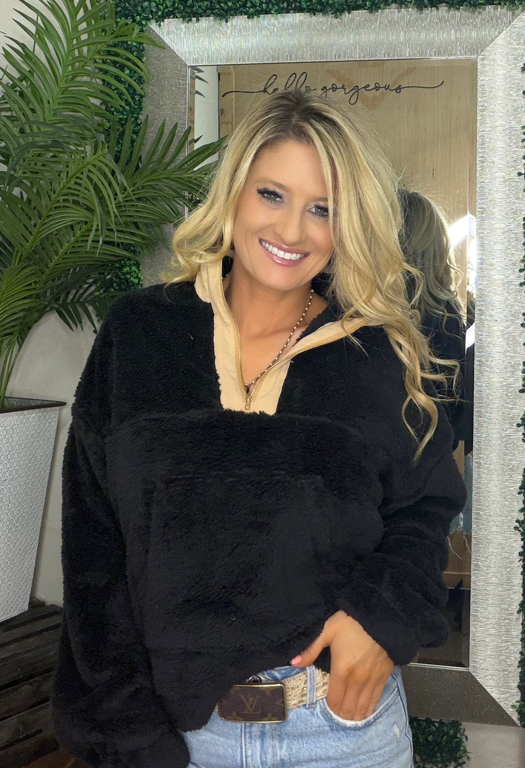 Faux Fur Sherpa Pullover