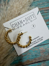 Load image into Gallery viewer, Chan Sutton Gold Twist Hoop
