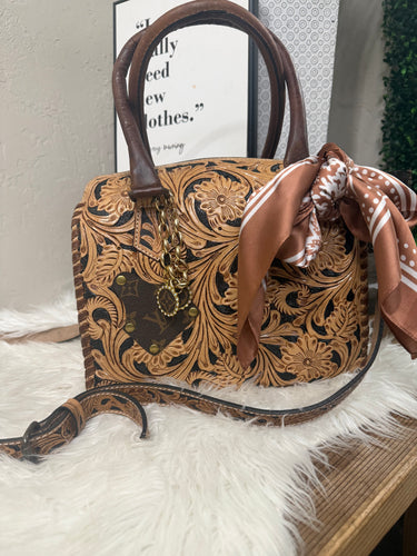 Tooled Handbag With Crossbody Strap