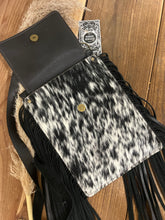 Load image into Gallery viewer, Keep It Gypsy Black &amp; White Crossbody W/Fringe