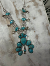 Load image into Gallery viewer, Turquoise Floral Statement Necklace