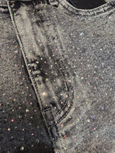 Load image into Gallery viewer, AB RHINESTONE FADED BLACK JEANS