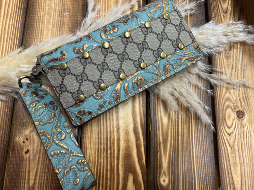 Keep It Gypsy Fallon Wristlet Wallet - Floral Turquoise Copper