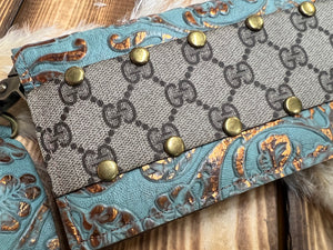 Keep It Gypsy Fallon Wristlet Wallet - Floral Turquoise Copper