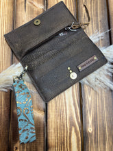 Load image into Gallery viewer, Keep It Gypsy Fallon Wristlet Wallet - Floral Turquoise Copper