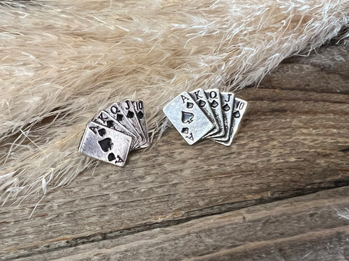 Royal Flush Post Earrings - Black