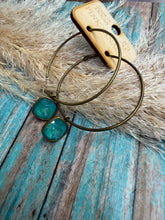 Load image into Gallery viewer, Pink Panache Hoops - Turquoise Gem