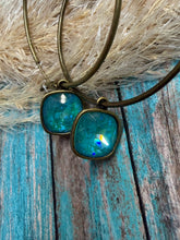 Load image into Gallery viewer, Pink Panache Hoops - Turquoise Gem
