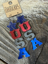 Load image into Gallery viewer, Patriotic USA Earrings