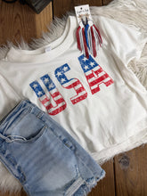 Load image into Gallery viewer, USA CROP TEE - IVORY