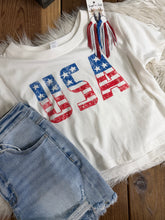 Load image into Gallery viewer, USA CROP TEE - IVORY