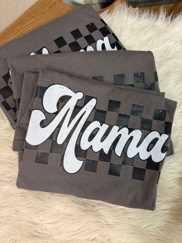 Checkered Mama Tee