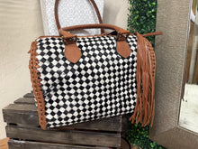Load image into Gallery viewer, Hair on Hide Diamond Checkered Bag