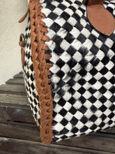 Load image into Gallery viewer, Hair on Hide Diamond Checkered Bag