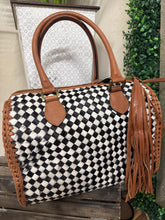 Load image into Gallery viewer, Hair on Hide Diamond Checkered Bag
