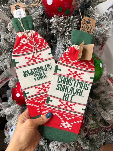 CHRISTMAS SURVIVAL WINE BOTTLE SOCK