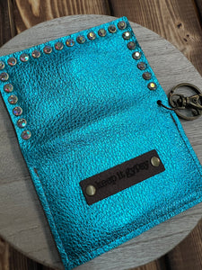 Keep It Gypsy Card Holder - Metallic Turquoise