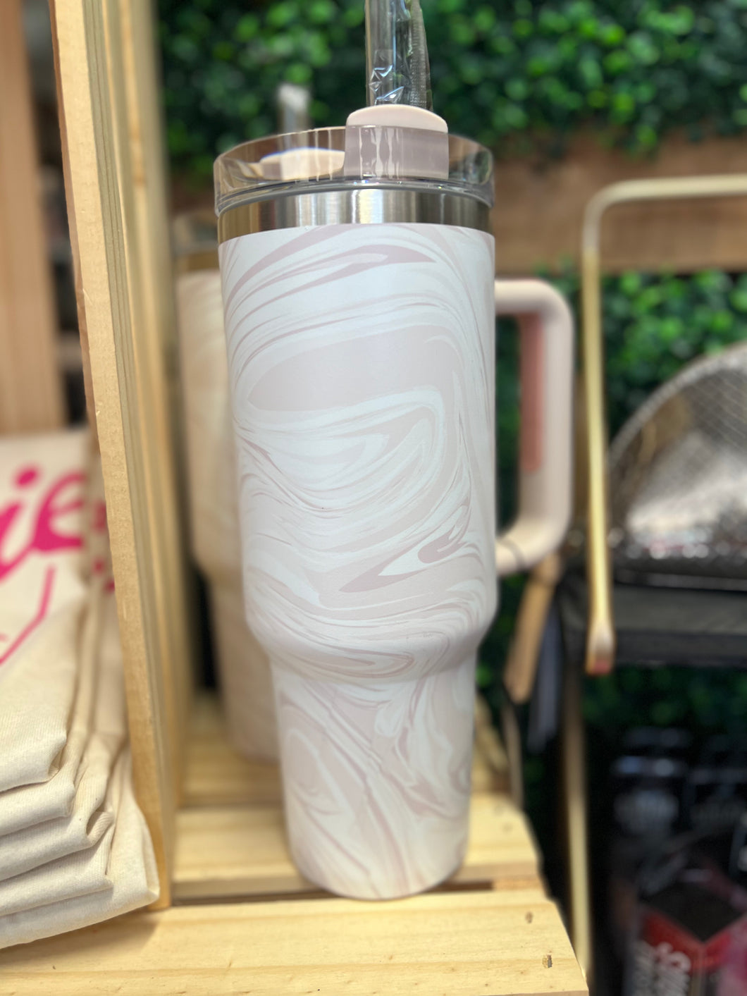 Pink Marbled Marbled 40oz Tumbler