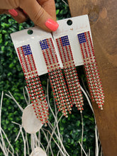 Load image into Gallery viewer, American Flag Rhinestone Earrings